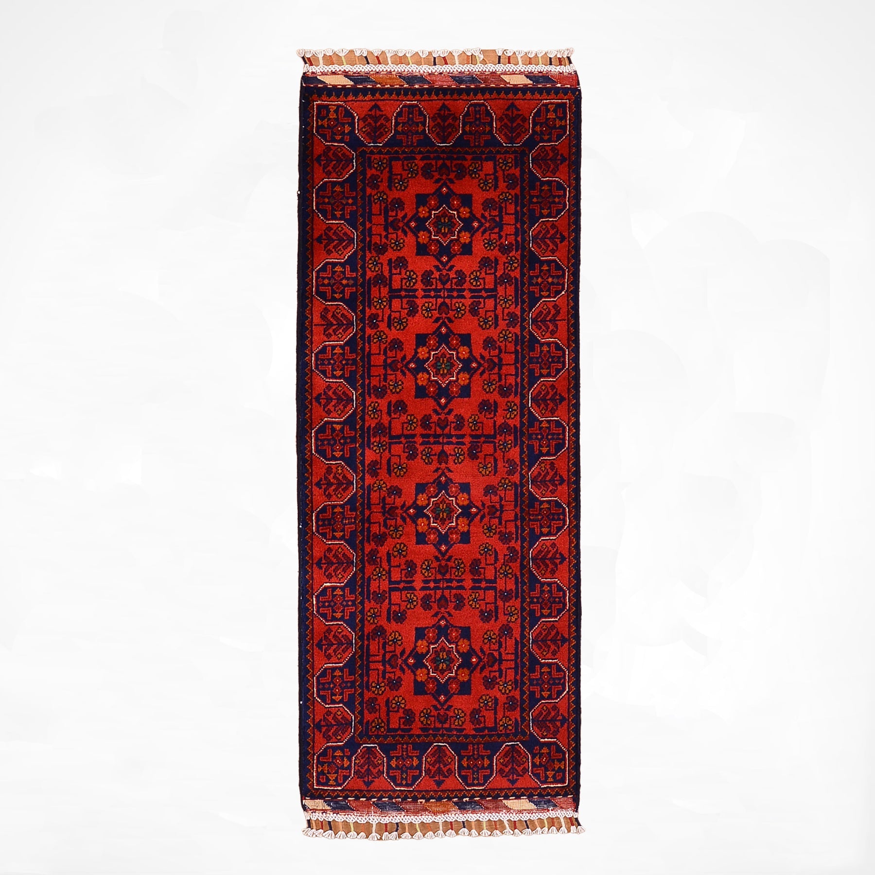 Afgan Hal1s1 Hamyap Yolluk Orijinal El Dokumas1 Kök Boya Yün 0.55x146 0.80 Metrekare - 2x4 ft