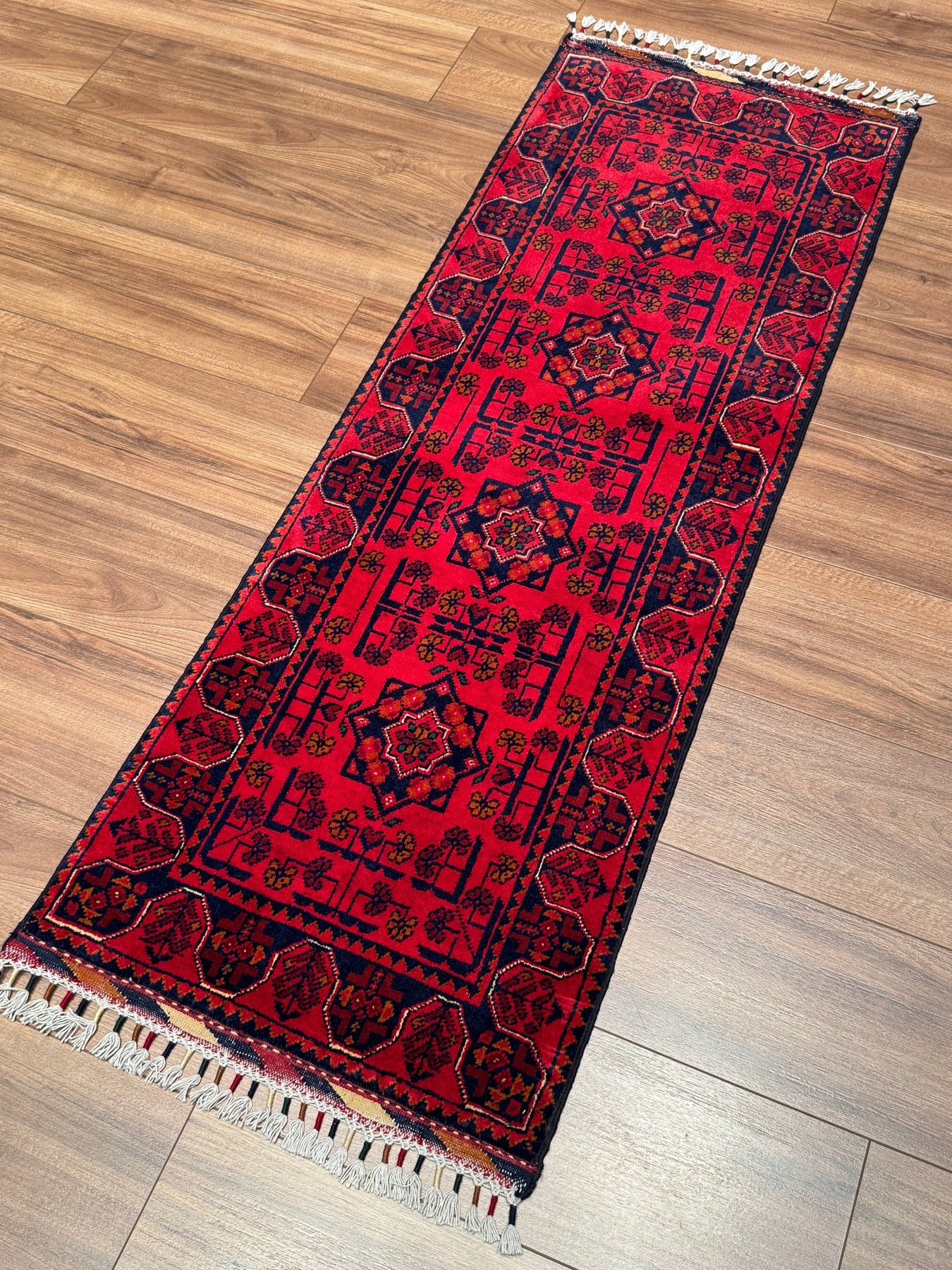 Afgan Hal1s1 Hamyap Yolluk Orijinal El Dokumas1 Kök Boya Yün 0.52x147 0.76 Metrekare - 2x6 ft