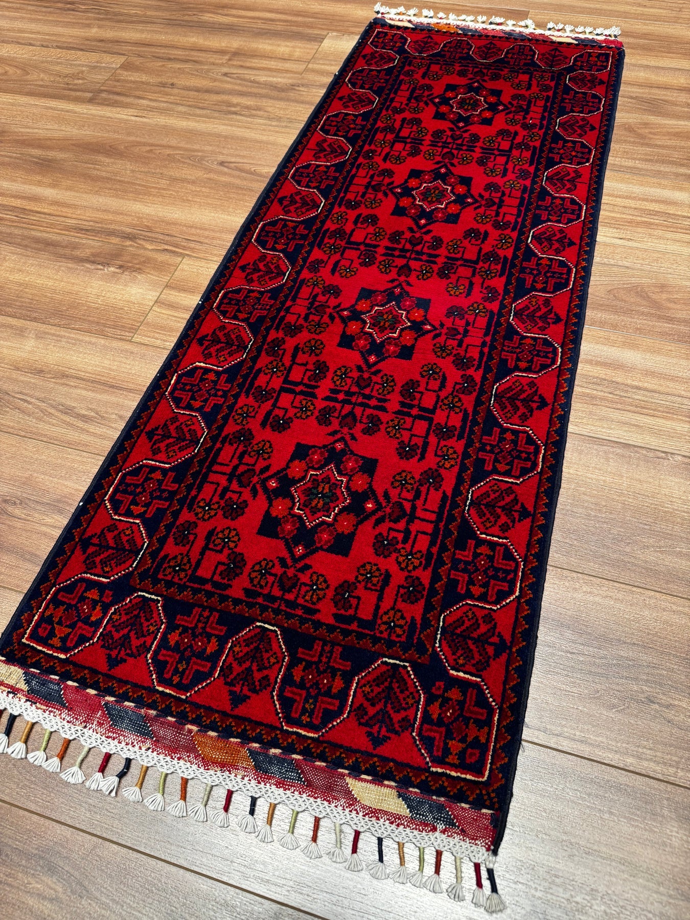 Afgan Hal1s1 Hamyap Yolluk Orijinal El Dokumas1 Kök Boya Yün 0.55x146 0.80 Metrekare - 2x4 ft
