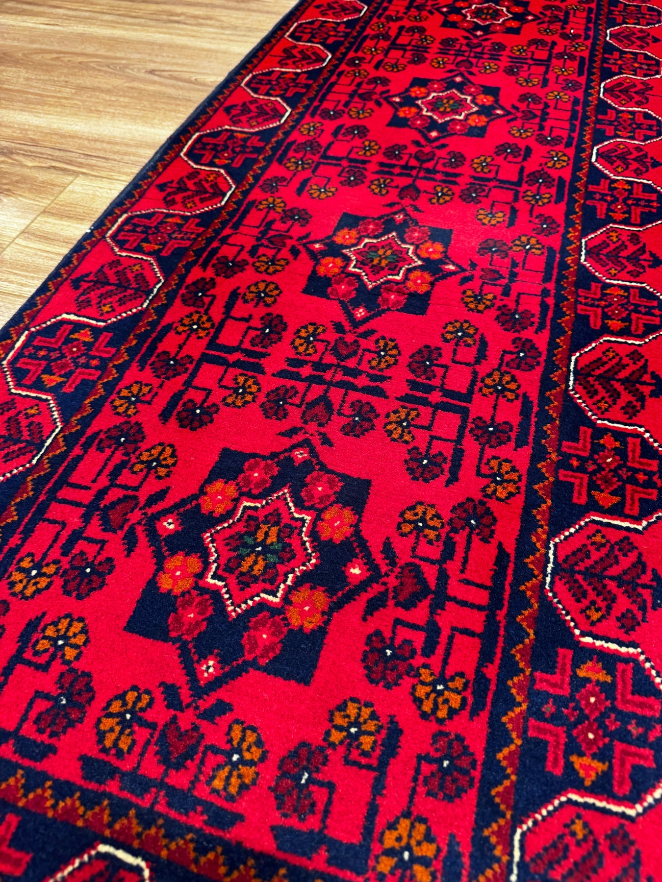 Afgan Hal1s1 Hamyap Yolluk Orijinal El Dokumas1 Kök Boya Yün 0.55x146 0.80 Metrekare - 2x4 ft