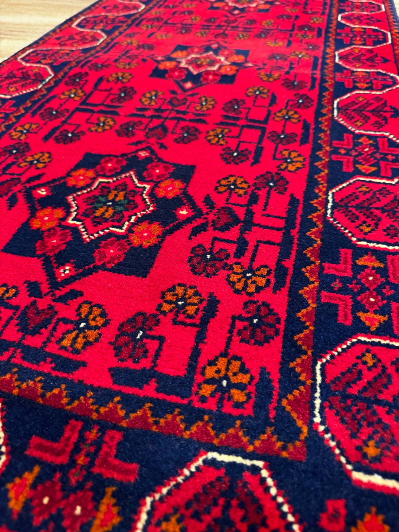Afgan Hal1s1 Hamyap Yolluk Orijinal El Dokumas1 Kök Boya Yün 0.55x146 0.80 Metrekare - 2x4 ft