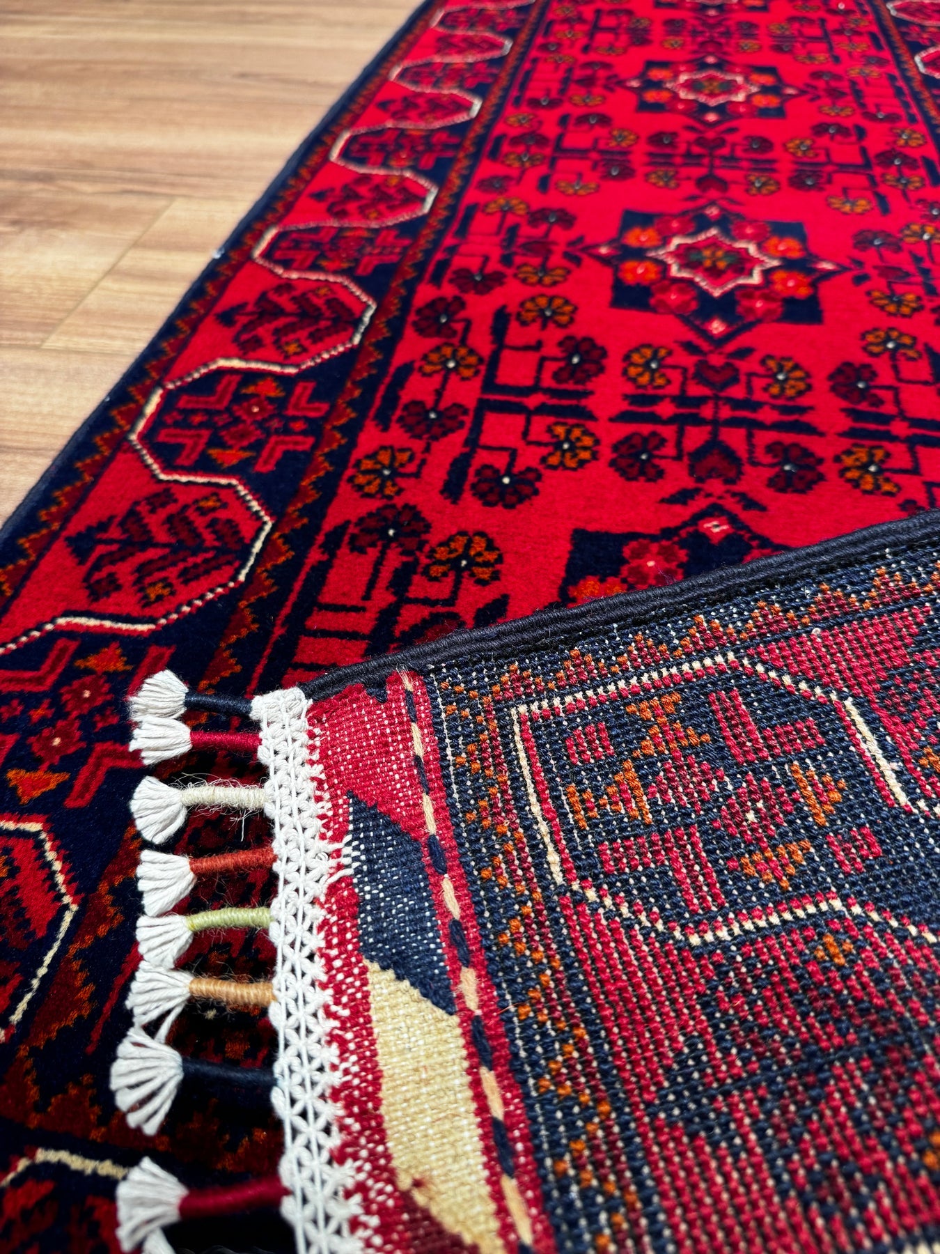 Afgan Hal1s1 Hamyap Yolluk Orijinal El Dokumas1 Kök Boya Yün 0.55x146 0.80 Metrekare - 2x4 ft