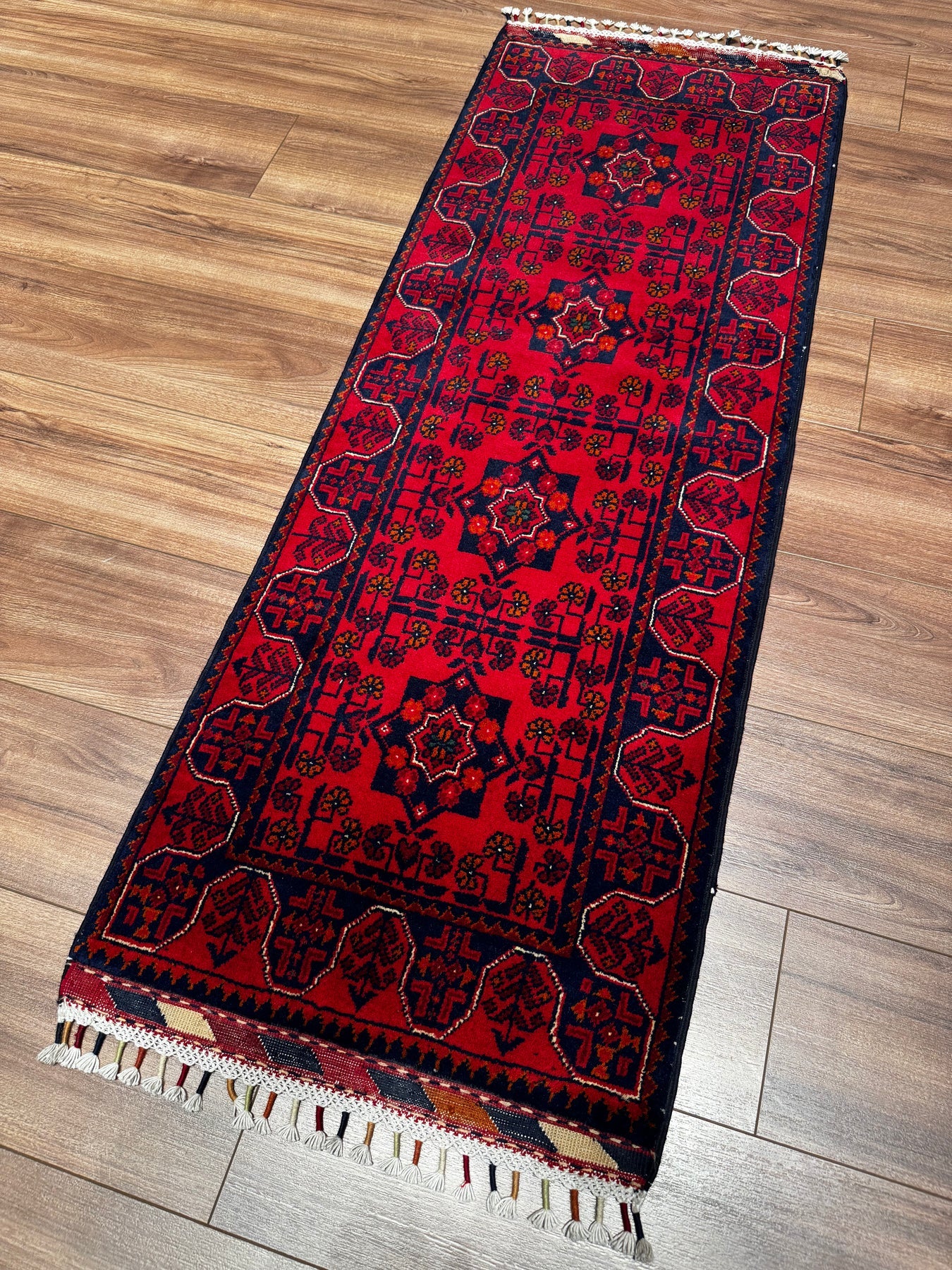 Afgan Hal1s1 Hamyap Yolluk Orijinal El Dokumas1 Kök Boya Yün 0.55x146 0.80 Metrekare - 2x4 ft