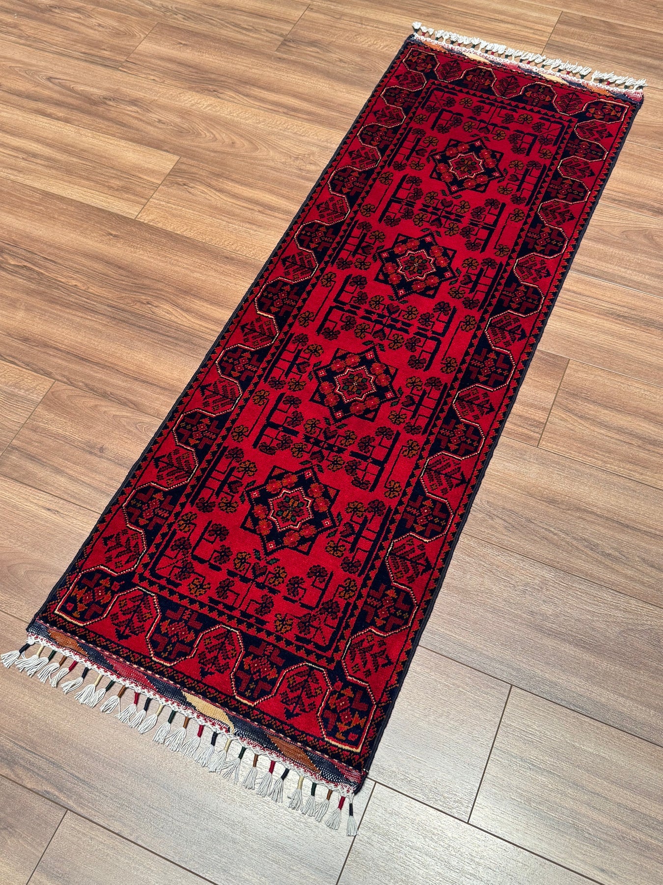 Afgan Hal1s1 Hamyap Yolluk Orijinal El Dokumas1 Kök Boya Yün 0.52x147 0.76 Metrekare - 2x6 ft