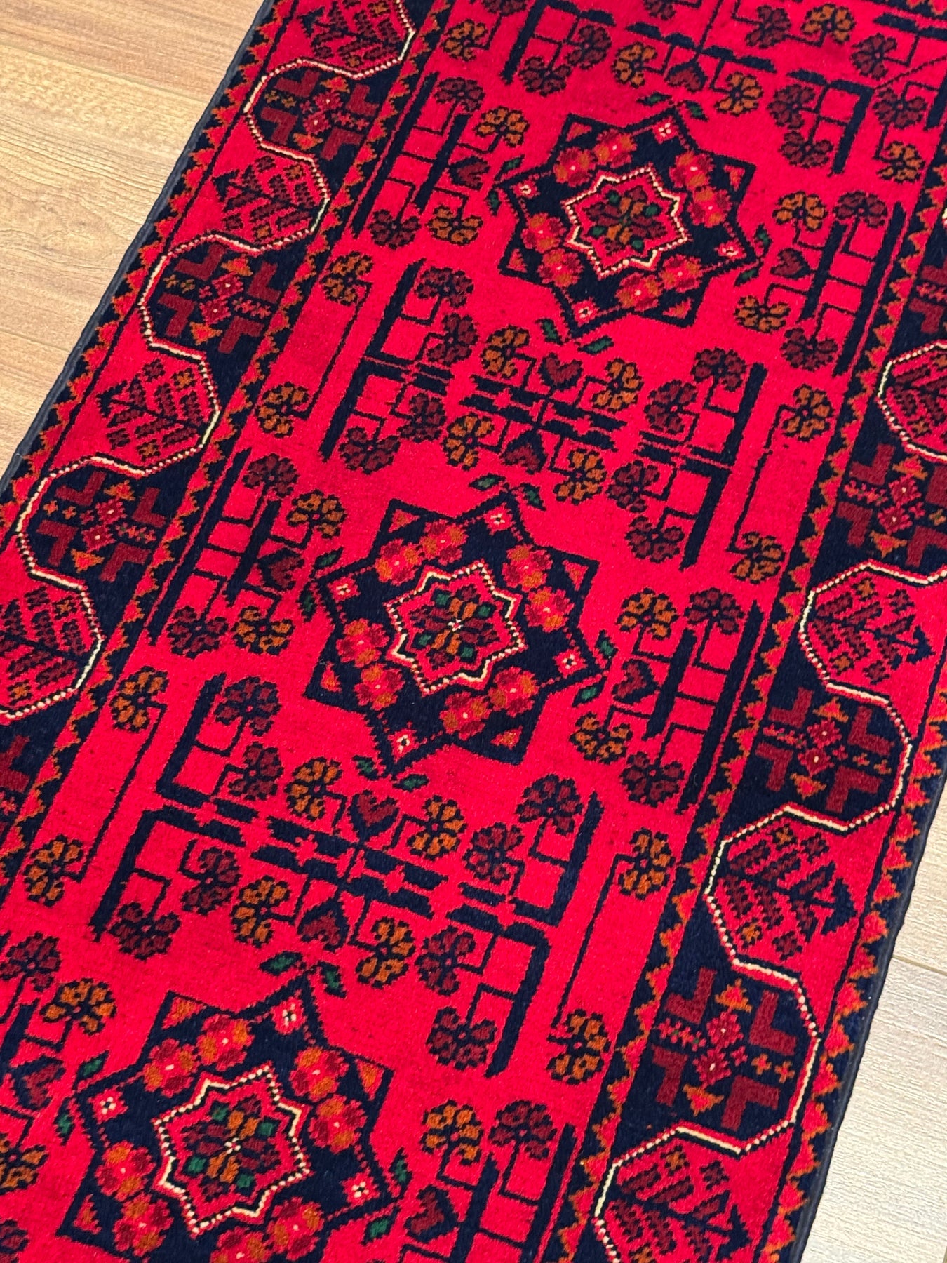 Afgan Hal1s1 Hamyap Yolluk Orijinal El Dokumas1 Kök Boya Yün 0.52x147 0.76 Metrekare - 2x6 ft