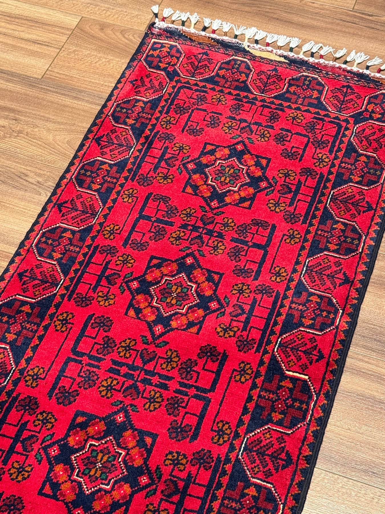 Afgan Hal1s1 Hamyap Yolluk Orijinal El Dokumas1 Kök Boya Yün 0.52x147 0.76 Metrekare - 2x6 ft