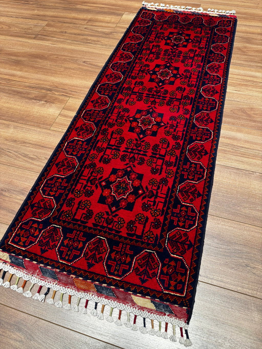 Afgan Hal1s1 Hamyap Yolluk Orijinal El Dokumas1 Kök Boya Yün 0.55x146 0.80 Metrekare - 2x4 ft