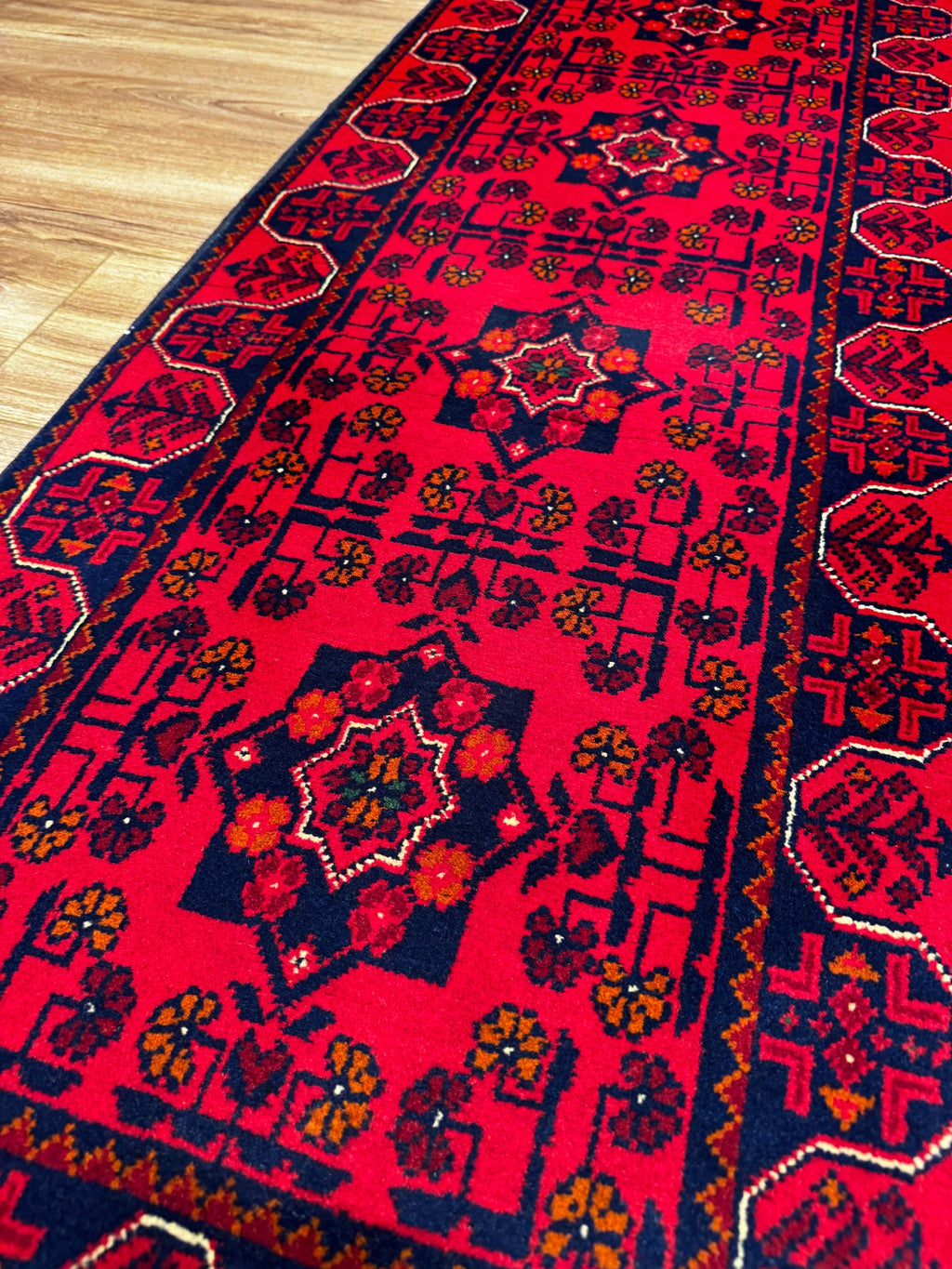 Afgan Hal1s1 Hamyap Yolluk Orijinal El Dokumas1 Kök Boya Yün 0.55x146 0.80 Metrekare - 2x4 ft